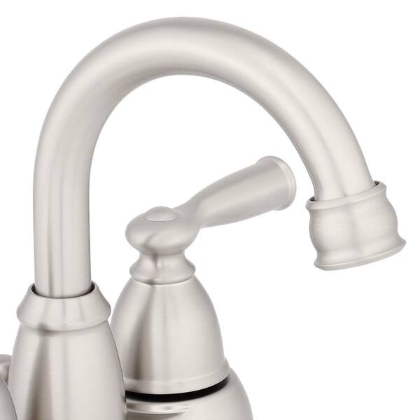 Moen Banbury 4 In Centerset 2 Handle High Arc Bathroom Faucet Spot Resist Brushed Nickel Ws84913srn The Home Depot - How Much Does Home Depot Charge To Install A Bathroom Faucet