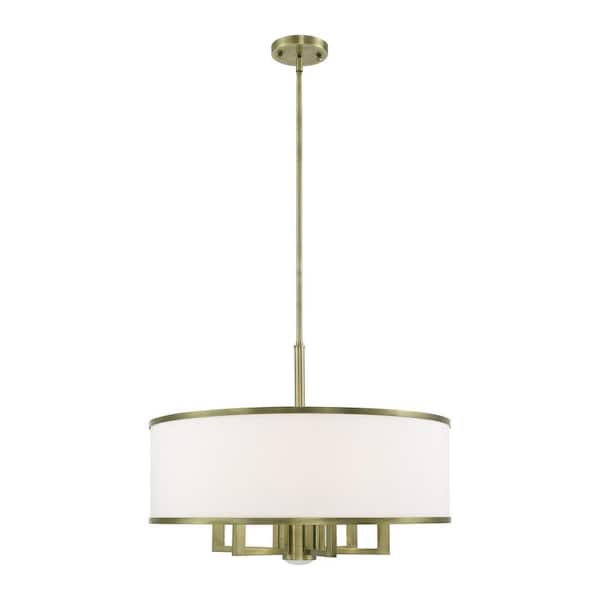 AVIANCE LIGHTING Armitage 7 Light Antique Brass Pendant Chandelier