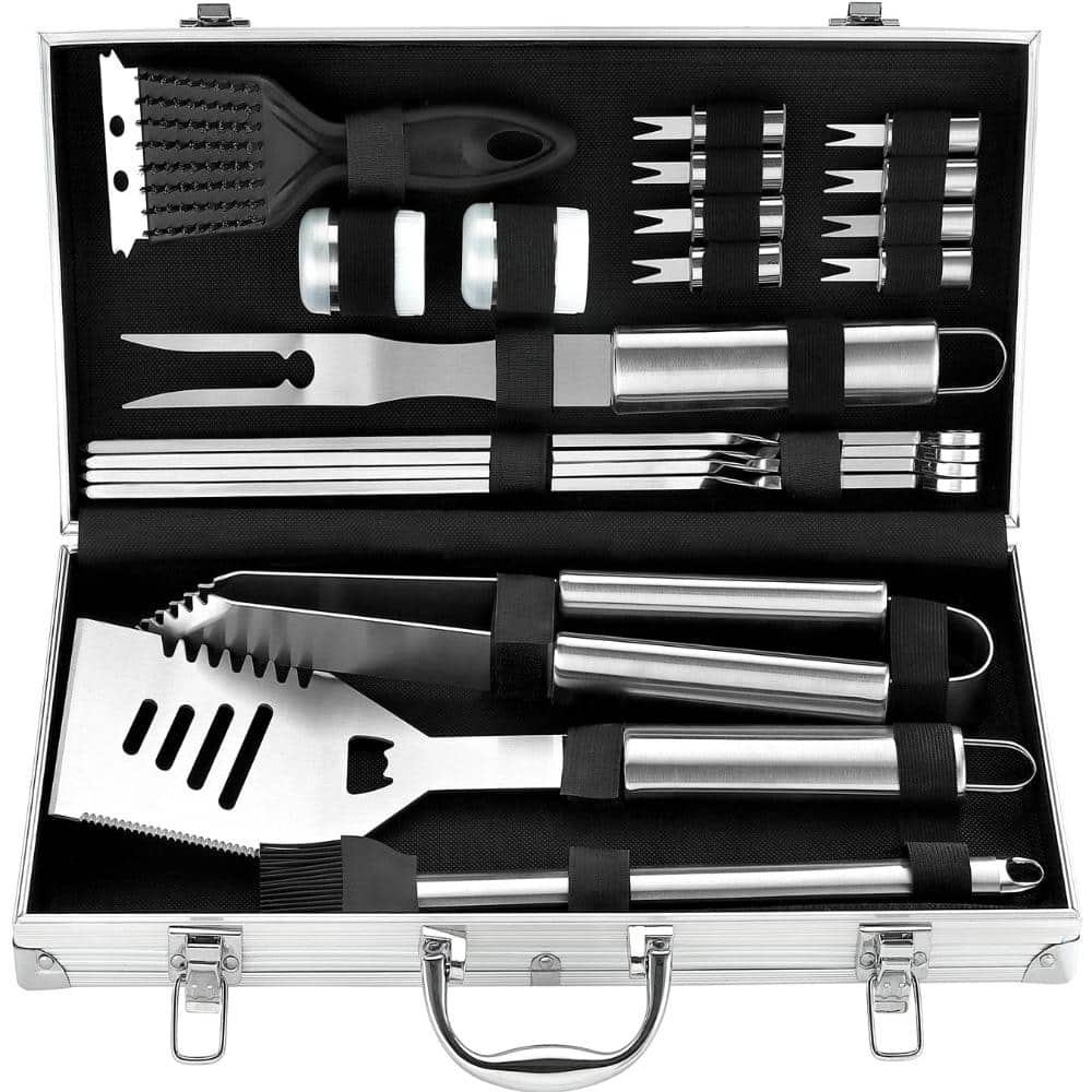 17.5 in. BBQ Grill Tool Set with Aluminum Case Stainless Steel Silver 20-Piece price history on PriceWatchPro