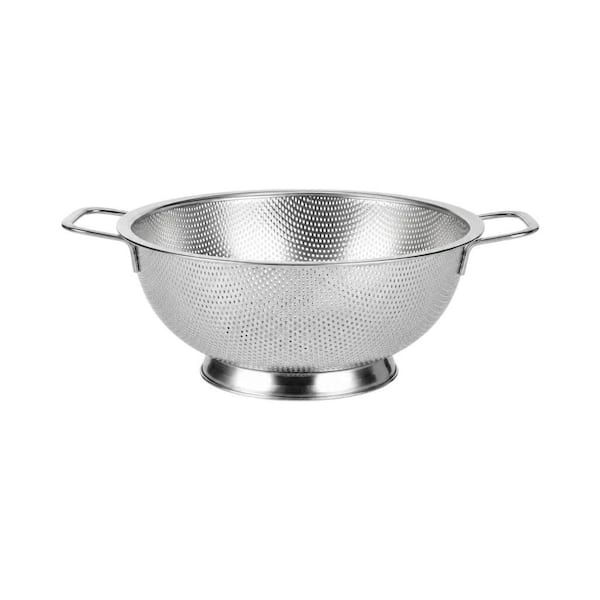 304 Stainless Steel Colander with Fine Mesh and Non-Tip Base, 3 qt. Capacity for Kitchen Draining