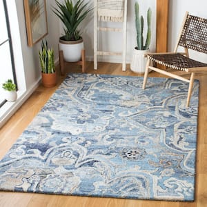 Marquee Blue/Gray 4 ft. x 6 ft. Abstract Floral Area Rug