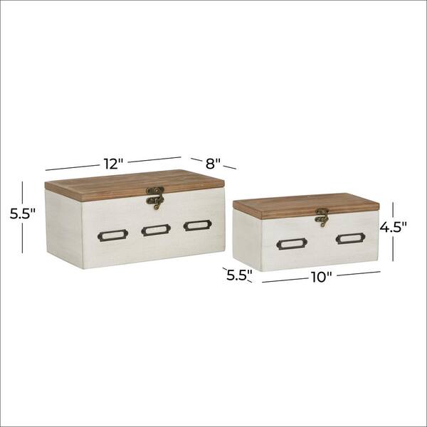 Joss & Main Set of 2 Black and White Storage Boxes - Simple Design Matching 10 and 12 Polyresin Decorative Box Set - Personal Storage Cases