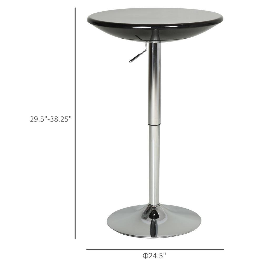 Elegant Round Wood 67cm Adjustable Dining Table in Black