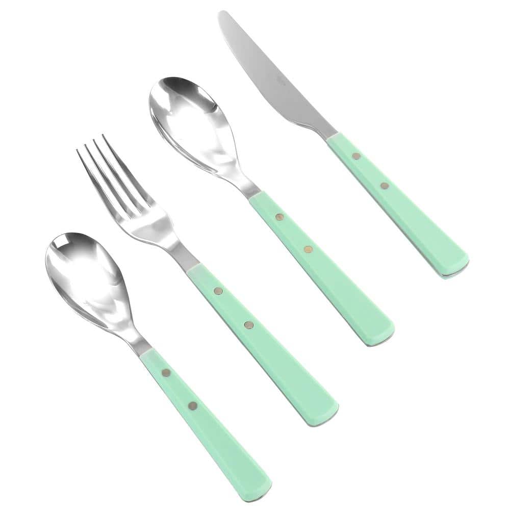 Martha Blue Stainless Steel 16-Piece Flatware Set