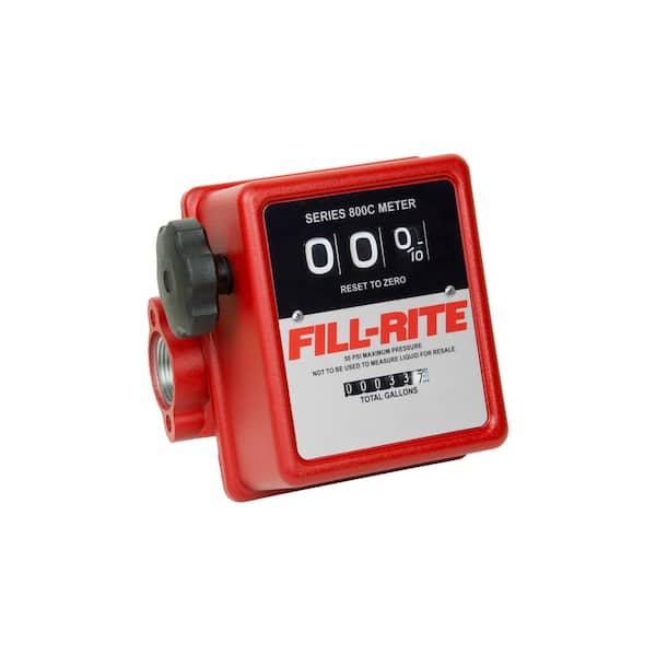 1 in. 5 GPM - 20 GPM 3 Wheel Mechanical Meter Aluminum Fuel Transfer Gallon Meter