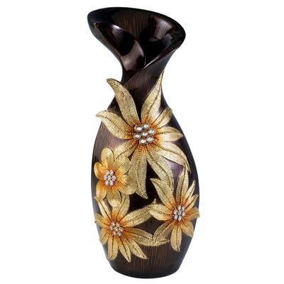 OK Lighting Laurel Topaz Decorative Vase 13.75 