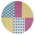Whimsical Patchwork 5 ft. Round Indoor Area Rug