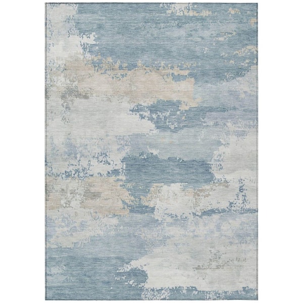 Chantille Machine Washable Indoor/Outdoor Abstract ACN2372 Sky 9 ft. x 12 ft. Area Rug