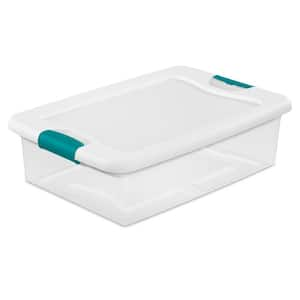 Sterilite 32 Qt Latching Storage Box, Stackable Bin With Latch Lid