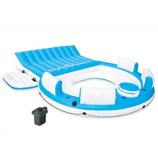 Intex inflatable island hut pool float with shops slide