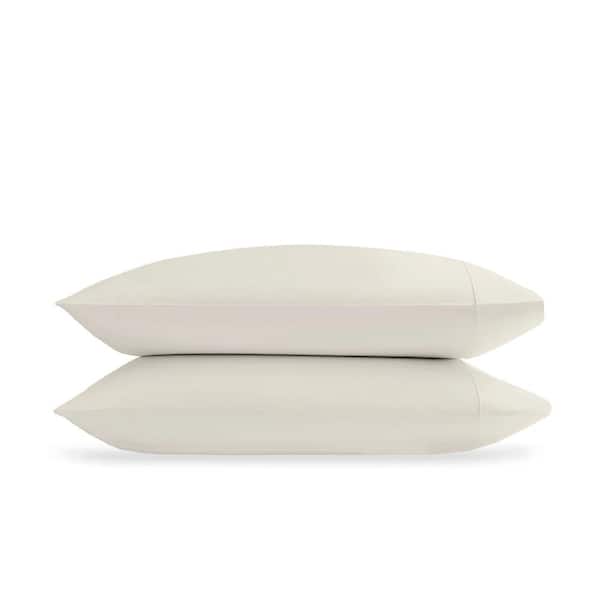 Delara Ivory Solid 100% Organic Cotton, King, Smooth and Breathable, Super Soft Pillowcases (Pack-2)