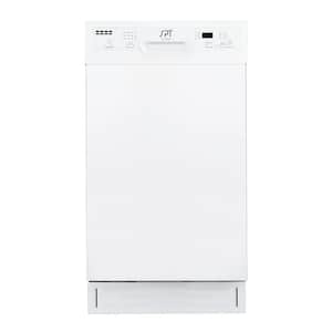 18 in. White Front Control Smart Dishwasher, 120-volt Stainless Steel Tub