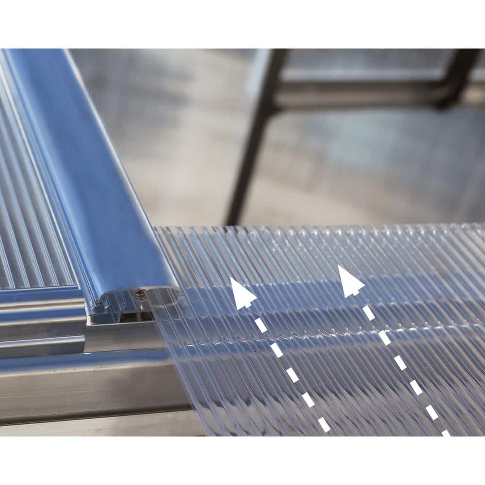Essence 8' x 12' Silver Polycarbonate and Aluminum Greenhouse
