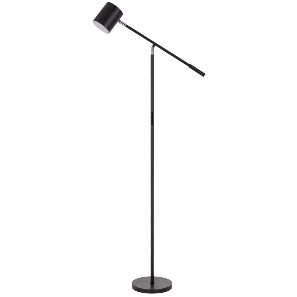 68 in. Height Black Adjustable Arm Standard Floor Lamp 1-Light Dimmable wit