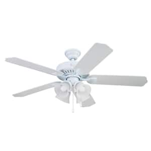 4-Light 52 in. Indoor Dual Mount Camarillo Ceiling Fan, 5 Blades, White