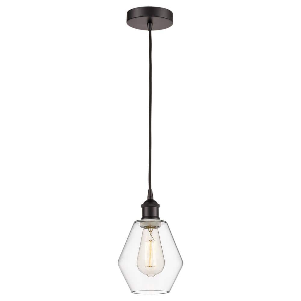 Cindyrella 60-Watt 1-Light Oil Rubbed Bronze Standard Mini Pendant Light with Clear Glass Shade, No Bulbs Included price history on PriceWatchPro