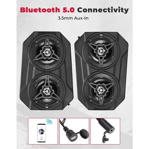 Vrbgify 6.5 in. BT UTV Sound Bar Speaker Fits for 1.625-2 in