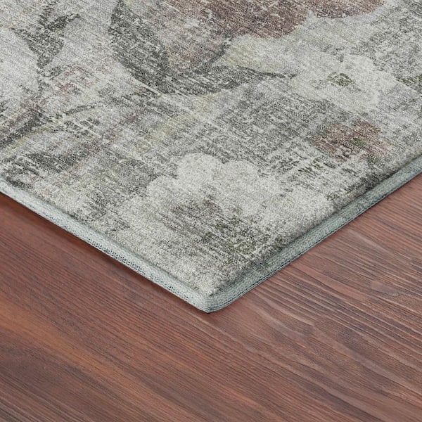 Mayfield Premium Machine Washable Abstract AMF2403 Beige 2 ft. x 3 ft. Accent Rug