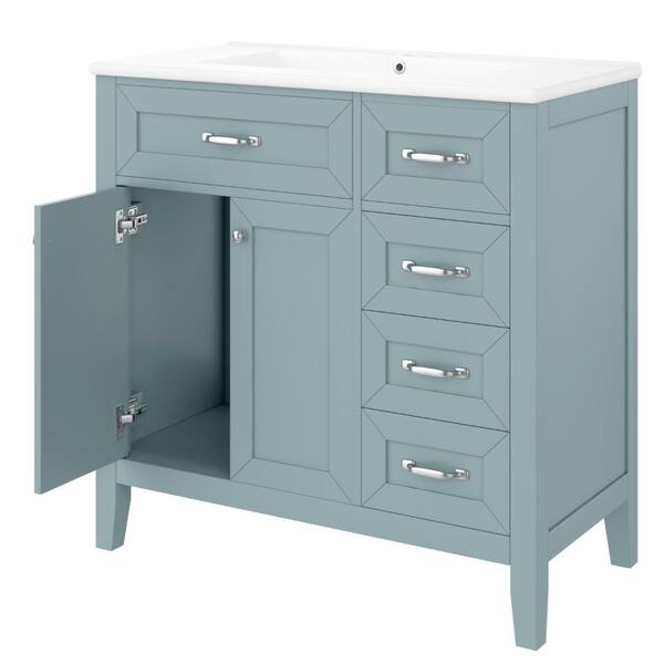 Flynama 36″ Green Bathroom Vanity with Sink Combo, Cabinet with