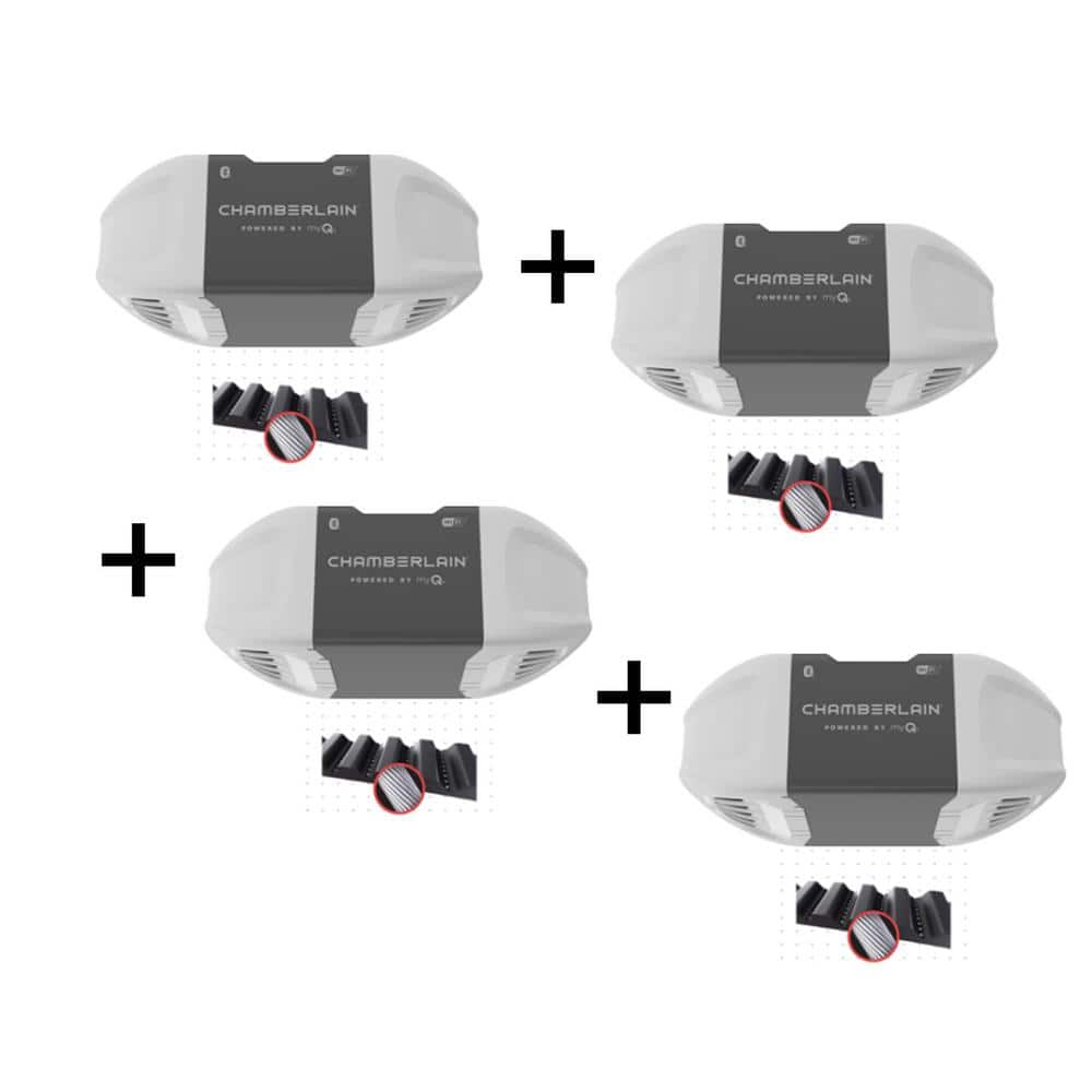 Chamberlain 3/4 HP Smart Quiet Belt Drive Garage Door Opener (4Pack