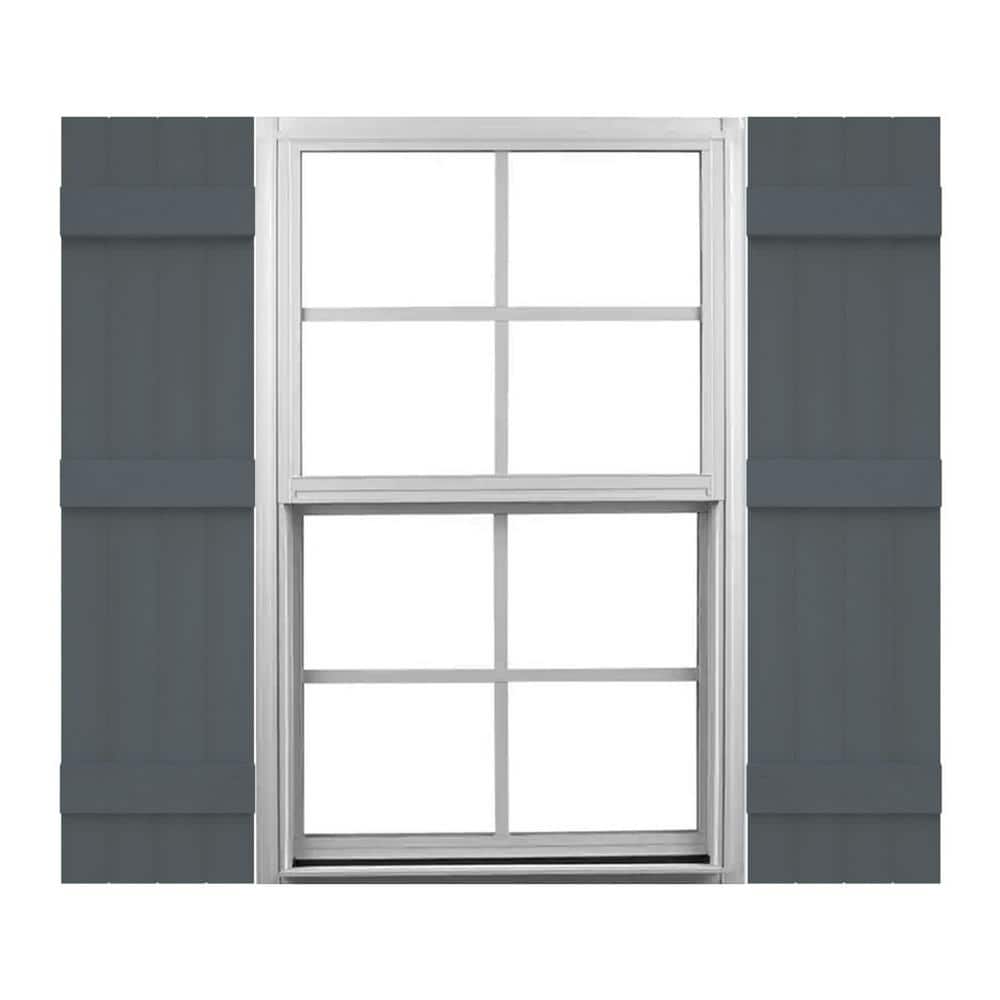 Mid America 14 in. W x 55 in. H Vinyl Board and Batten Shutters Pair in Storm Cloud price history on PriceWatchPro