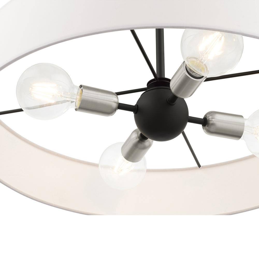 Venlo Elegance 4-Light Indoor/Outdoor Drum Pendant with Crystal Accents