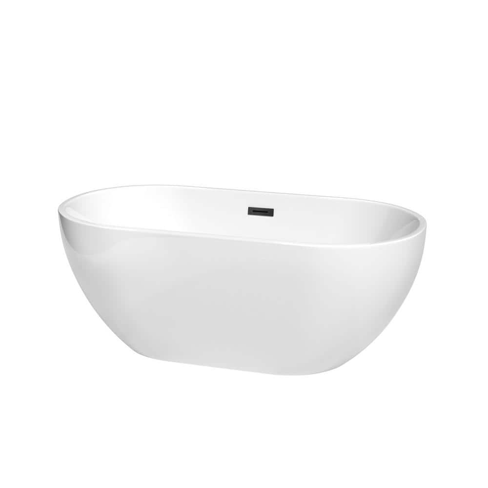 Brooklyn 60'' White Acrylic Freestanding Soaking Bathtub