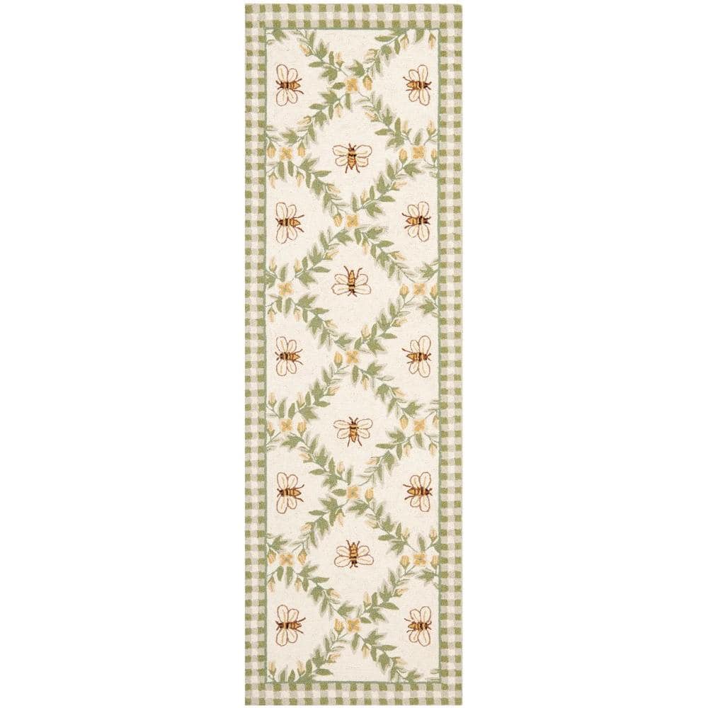 Chelsea Ivory/Green 3 ft. x 10 ft. Border Diamond Floral Runner Rug price history on PriceWatchPro