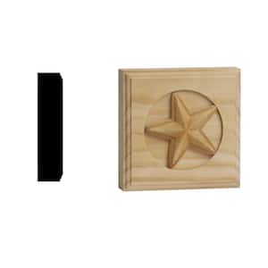 DM 375 - 7/8 in. x 3-3/4 in. x 3-3/4 in. Solid Pine Miterless Rosette with Star Pattern