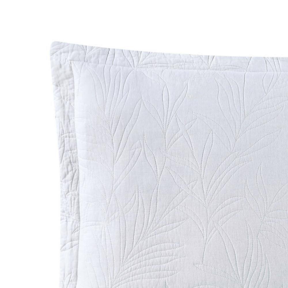 White Embroidered Cotton Standard Shams, 2-Pack
