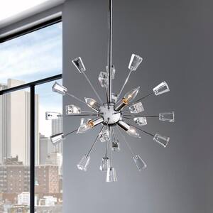 Kimberly 4-Light Crystal and Polished Chrome Sputnik Chandelier