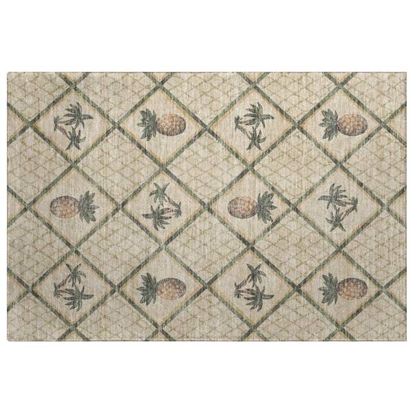 Dream Shag Premium Machine Washable Abstract ADS162 Palm 2 ft. x 3 ft. Accent Rug
