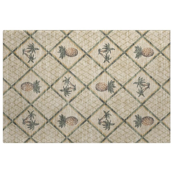 Dream Shag Premium Machine Washable Abstract ADS162 Palm 3 ft. x 4 ft. Area Rug
