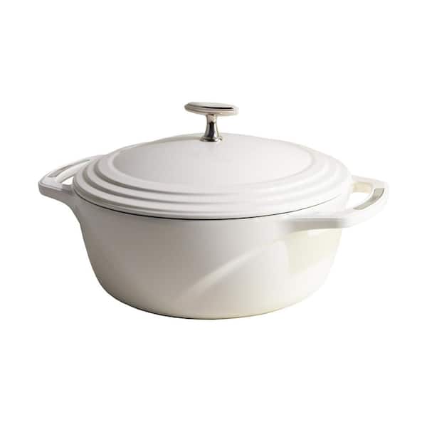 LODGE CAST IRON 4.5 qt. Cast Iron Dutch Oven in White Cloud Nine