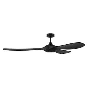 Envy 72 in. Indoor/Outdoor Dual Mount Flat Black Ceiling Fan with Smart Wi-Fi Enabled Remote and Integrated LED Light