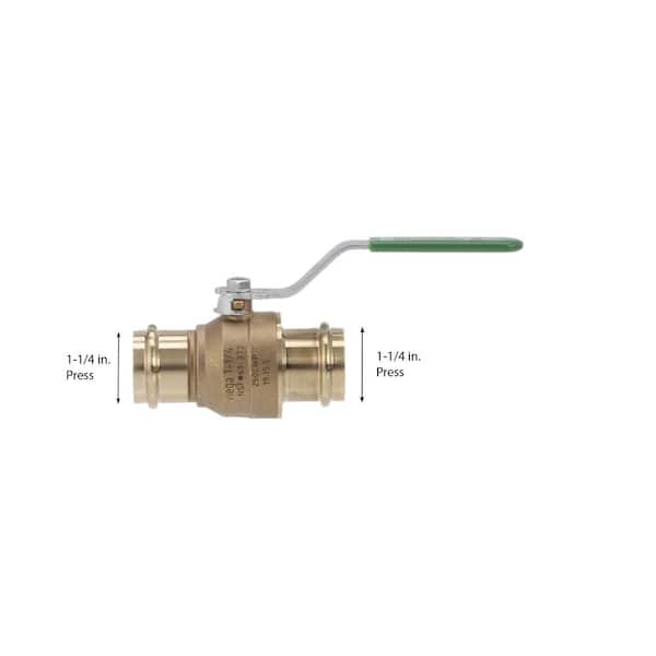 Pro Press 1-1/4 in. Press Zero-Lead Bronze Ball Valve with Lockable Metal Handle