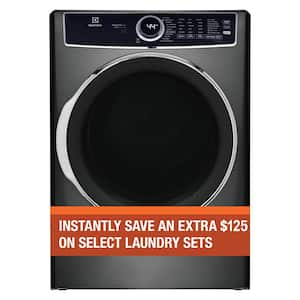 8 cu. ft. Titanium Front Load Perfect Steam Gas Dryer with Predictive Dry and Instant Refresh