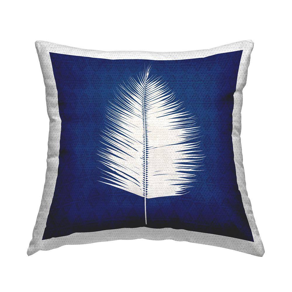 Abstract Leaf Frond Shape Bold Blue Blue Square Outdoor Throw Pillow price history on PriceWatchPro