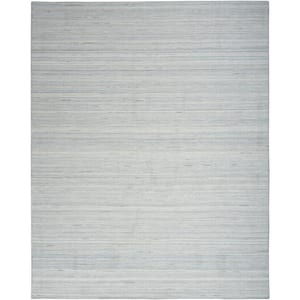 Interweave Light Blue 10 ft. x 14 ft. Solid Ombre Geometric Modern Area Rug