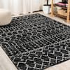 Jonathan Y Moroccan Hype Boho Vintage Diamond Black Ivory 5 Ft. X 8 Ft 