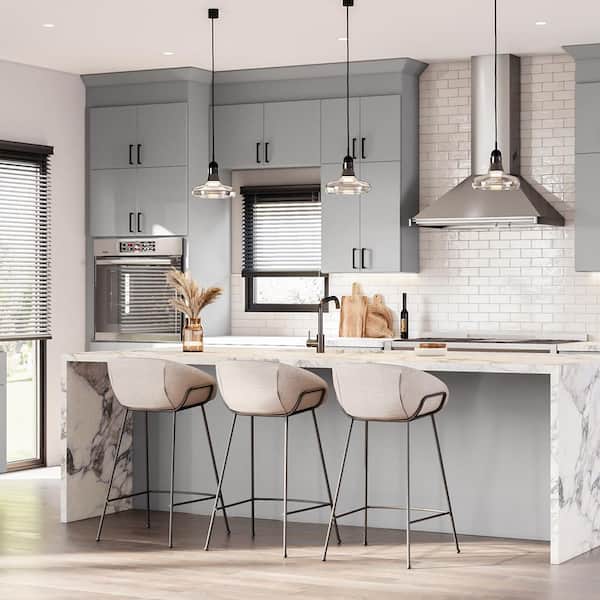 Home Decorators Collection - Hargrove 21 in. W x 21 in. D x 34.5 in. H Assembled Plywood Sink Base Bath Cabinet in Veiled Gray with Soft Close LH