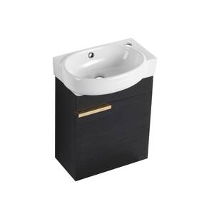 16.8 in. Wall-mounted White Bath Vanity with White Ceramic Top