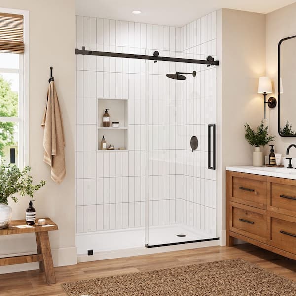 HOROW 56 in. - 60 in. W x 76 in. H Sliding Frameless Shower Door