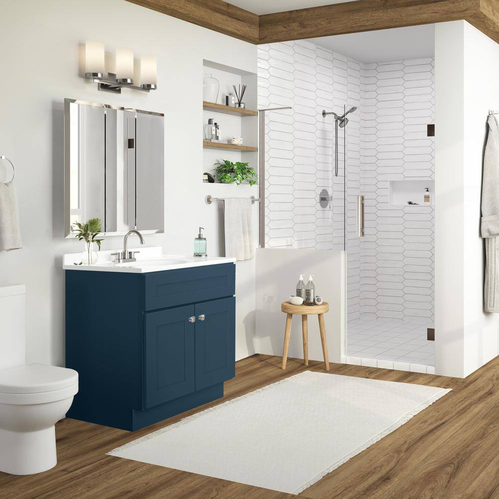 Brookings 30-Inch Dark Blue Wood Bathroom Vanity