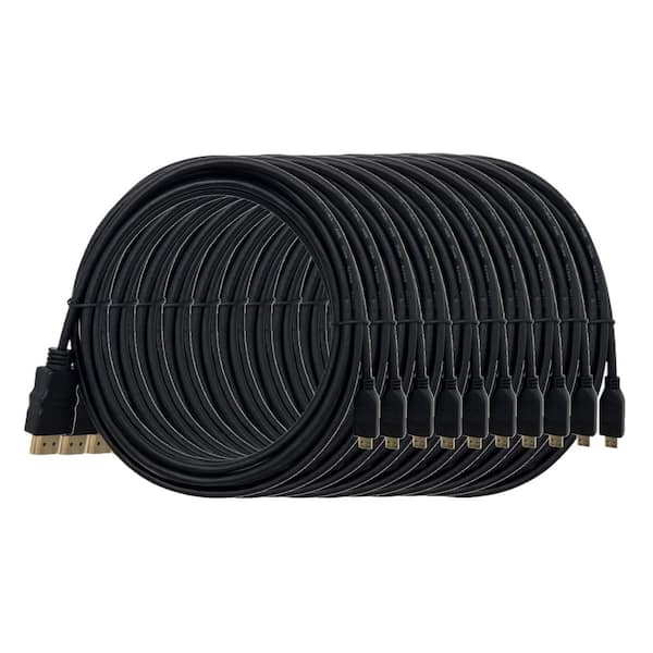 15 ft. HDMI to Micro HDMI High-Speed with Ethernet Cable Black (10-Pack)