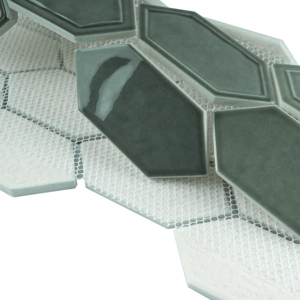 マウル Rotix Spilt Side Logo Dark Green MOLOVO Classic Green 13.31 in. x 10.24 in. Hexagon Glossy