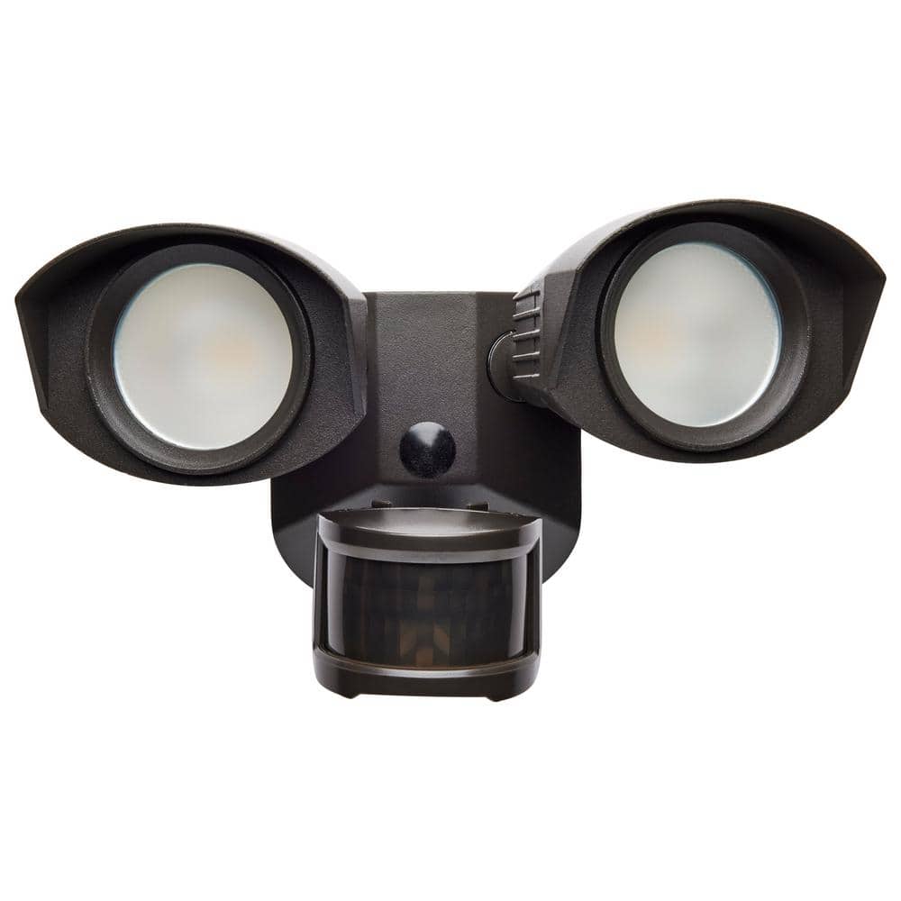Bronze Dual Head LED Security Flood Light with Motion Sensor