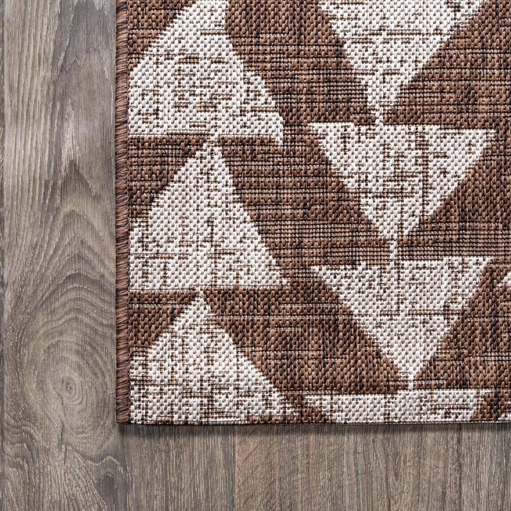 Moroccan-Inspired Mid-Century Modern Geometric Rug in Brown/Beige