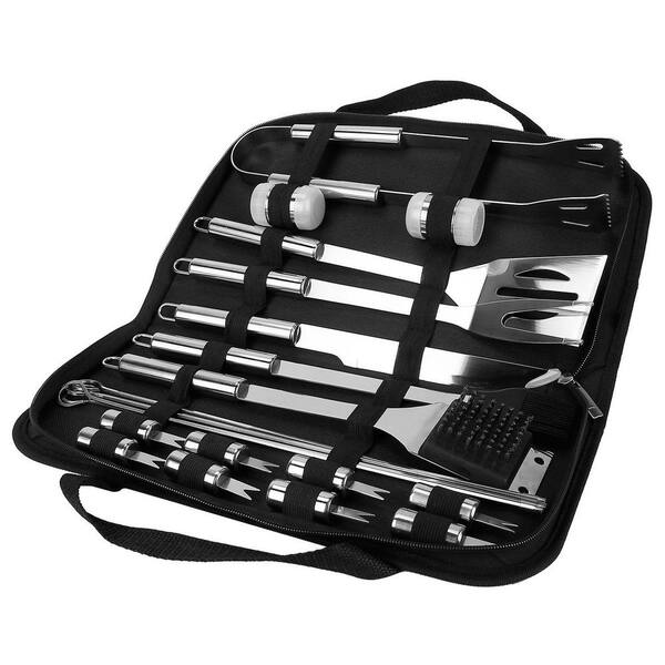 Stainless Steel BBQ and Kitchen Grill Tools Set, Complete Grilling Accessory Kit