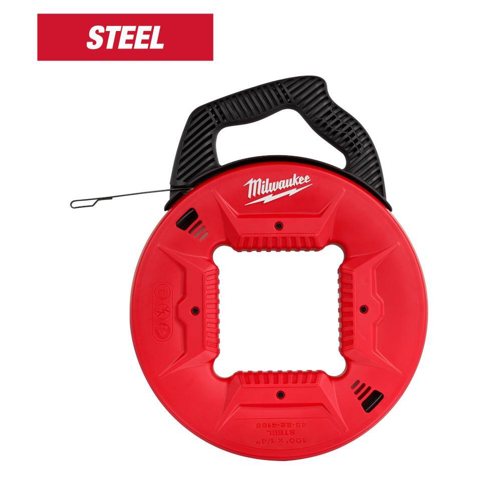 Milwaukee 1/4 in. x 100 ft. Steel Fish Tape 48224185 The Home Depot